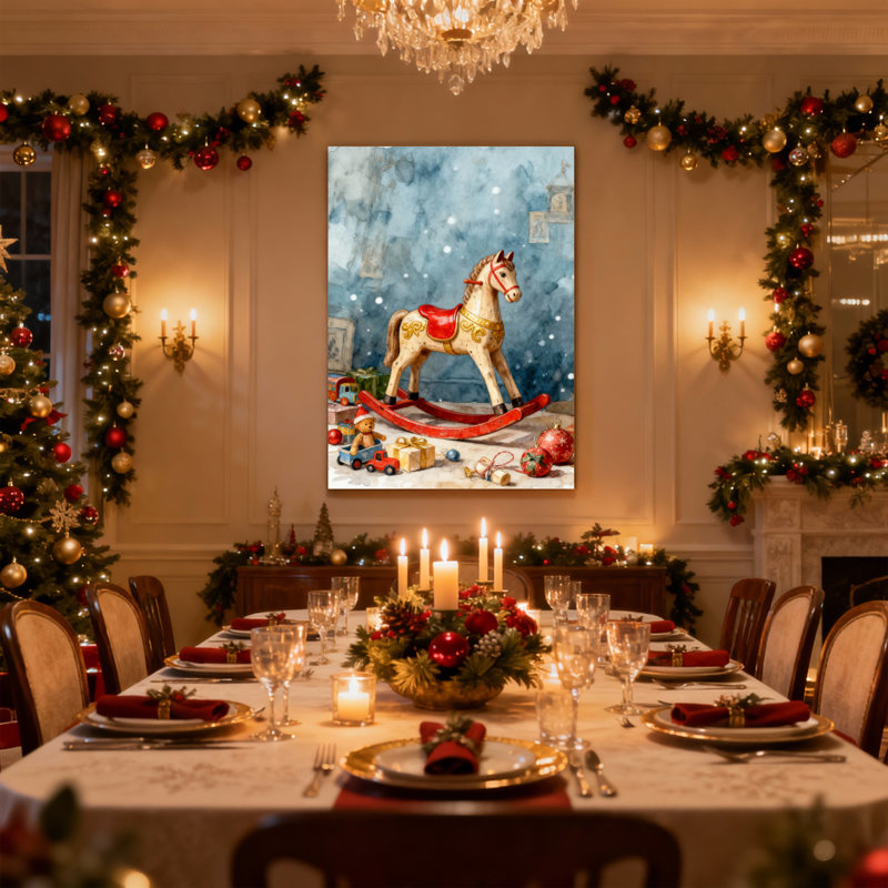 Ensemble de 3 reproductions d'art sur toile de Noël, H 18 po x l 12 po