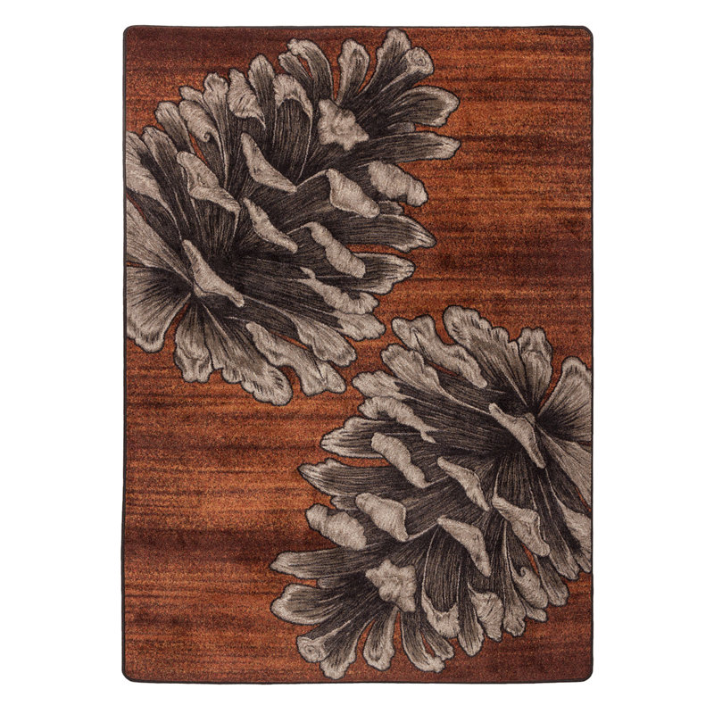 Tapis brun à motif floral Kaylee, Rectangle 3 pi x 4 pi