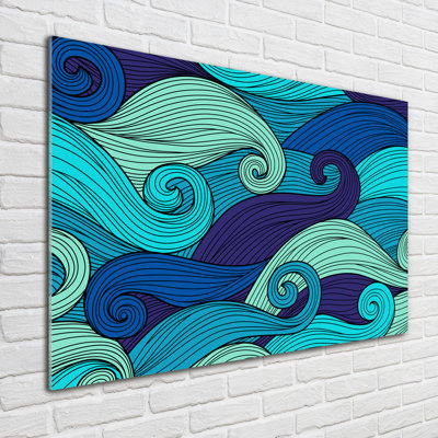Abstract Waves - No Frame Print on Glass