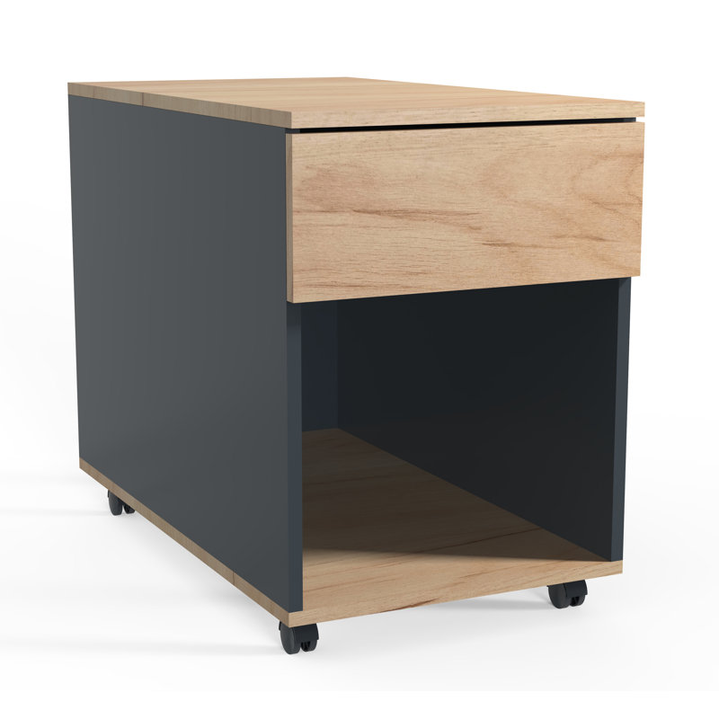 Remedios 39cm Wide File Cabinet, Black/Brown, 70cm H x 39cm W x 55cm D