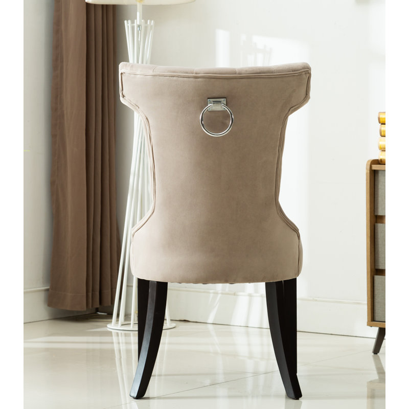 Chaise d'appoint Milena, Microfibre/microsuède beige