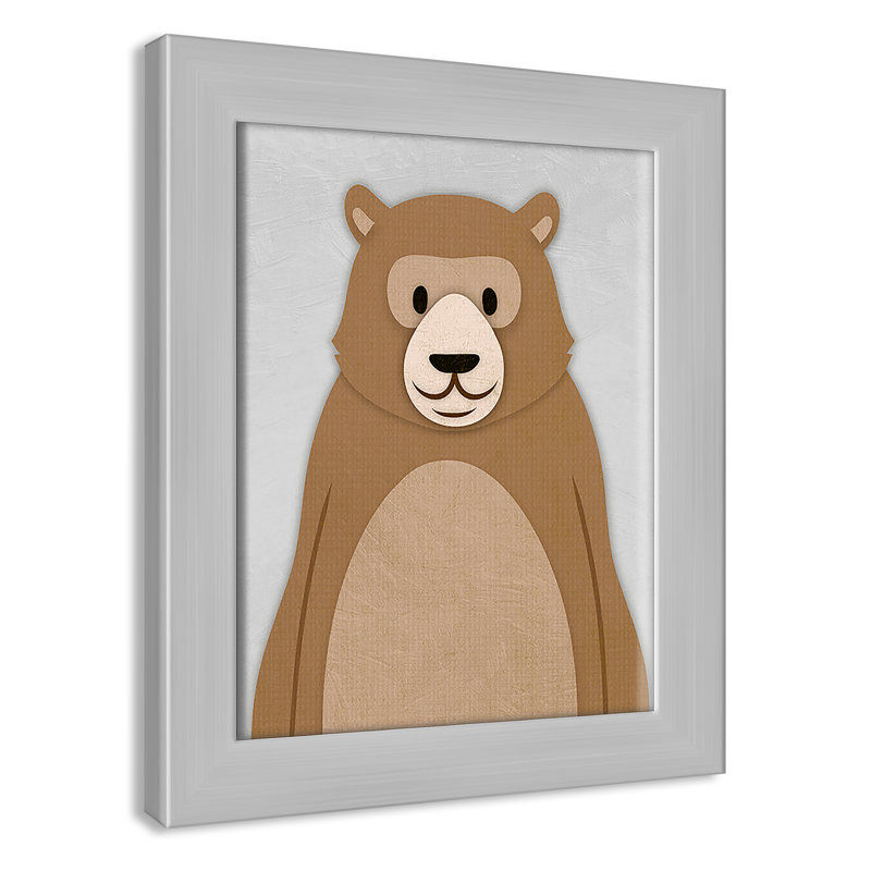 Adhésif décoratif Cheery Bear, H 14 po x l 10 po x P 0,6 po, Encadré plat argent