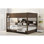 Queen over Queen Bunk Bed with Storage Cabinets, USB Ports & Guard Rails, Solid Wood Frame, Antique Wood