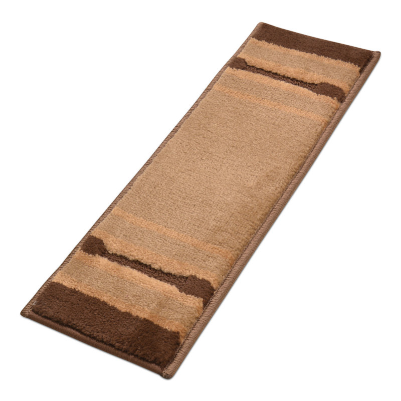 Tapis d'escalier en polypropylène / oléfine lavables à la machine sur mesure, Tapis de couloir 8 po x 26 po, Grey