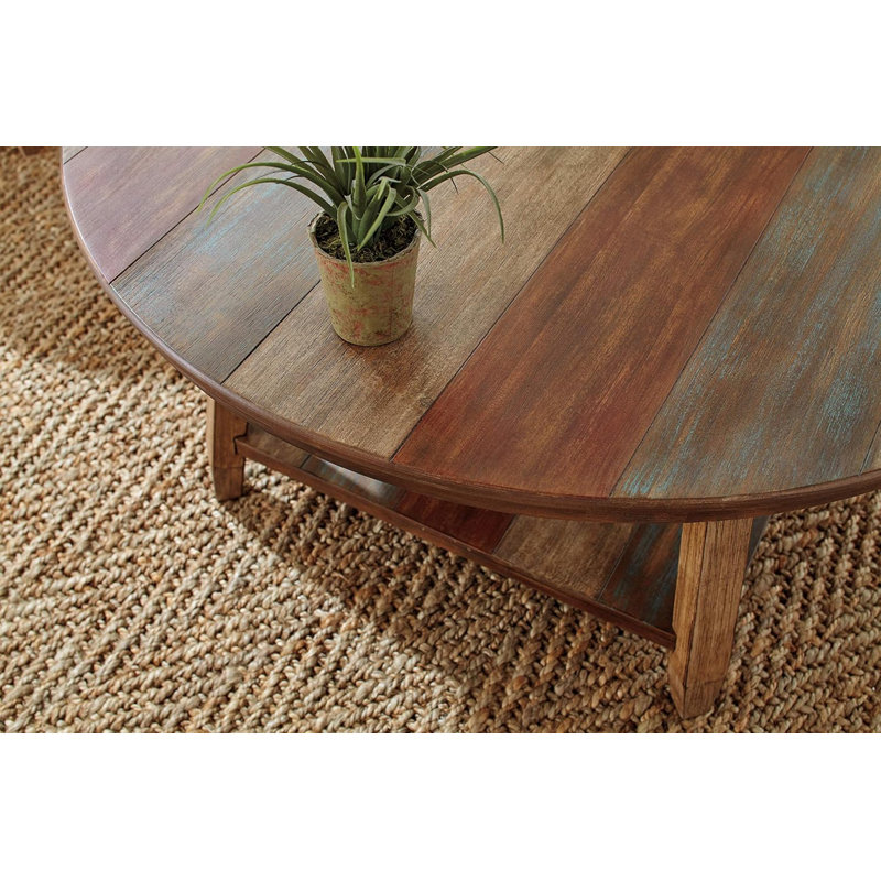 Rustic 3-Piece Multi-Color Plank Table Set: Coffee Table And 2 End Tables For Small Spaces