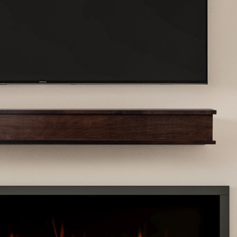 Muirwood Maple Wood Fireplace Mantel Shelf Elegant Transitional Design with Symmetrical Top, Clear Polyurethane, 48