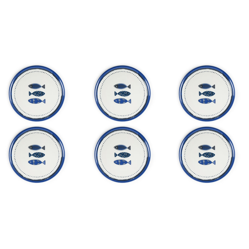 Excelsa Ocean Set Of 6 Pizza Plates