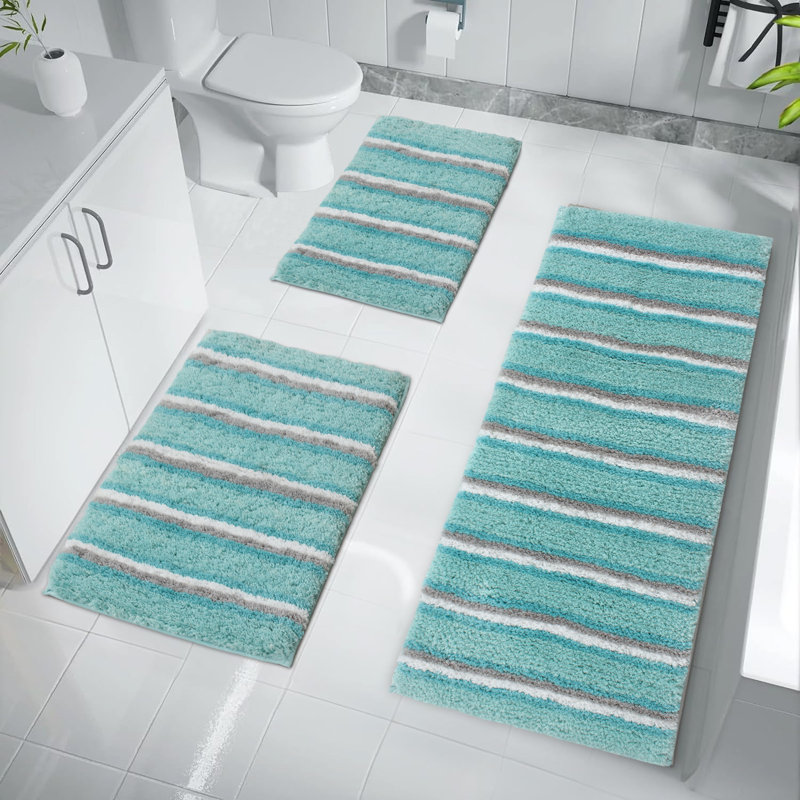 Amyr Non-Slip Bath Rug, Aqua