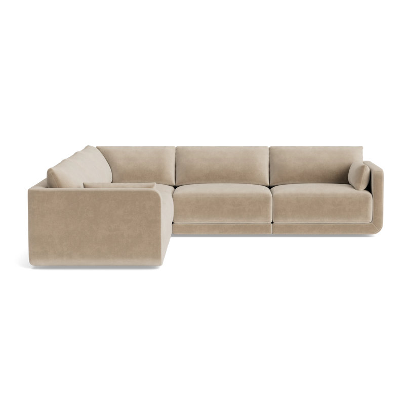 Eva Modular Sectional, Velvet - Beige