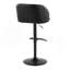 Tabouret de bar réglable en métal et similicuir noir avec repose-pieds arrondi en T - ensemble de 2-750205779