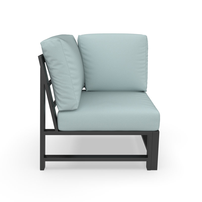 Chaise de patio modulaire d'extérieur Oltjana avec coussins Sunbrella, Bliss Dew