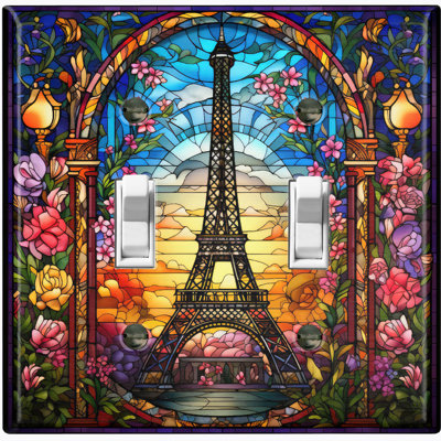 Plaque murale standard à 2 interrupteurs à bascule Nature Thema