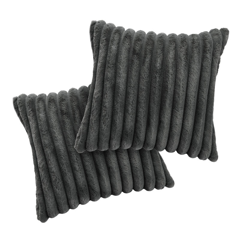 Cotton Square Cushion, Grey, 17cmH x 17cmW