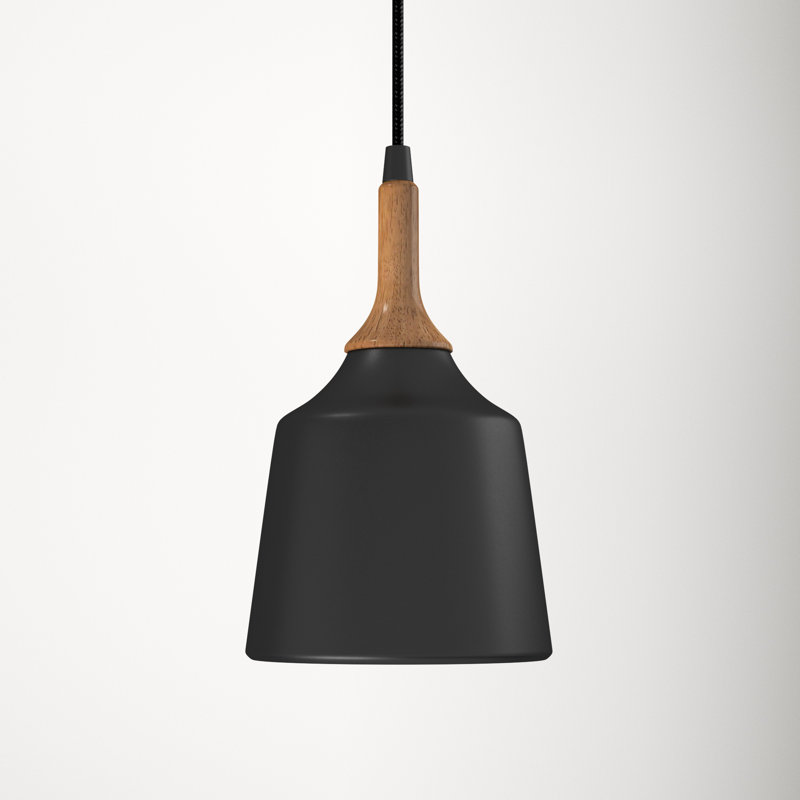 Edmar Black and Wood Single Light Pendant