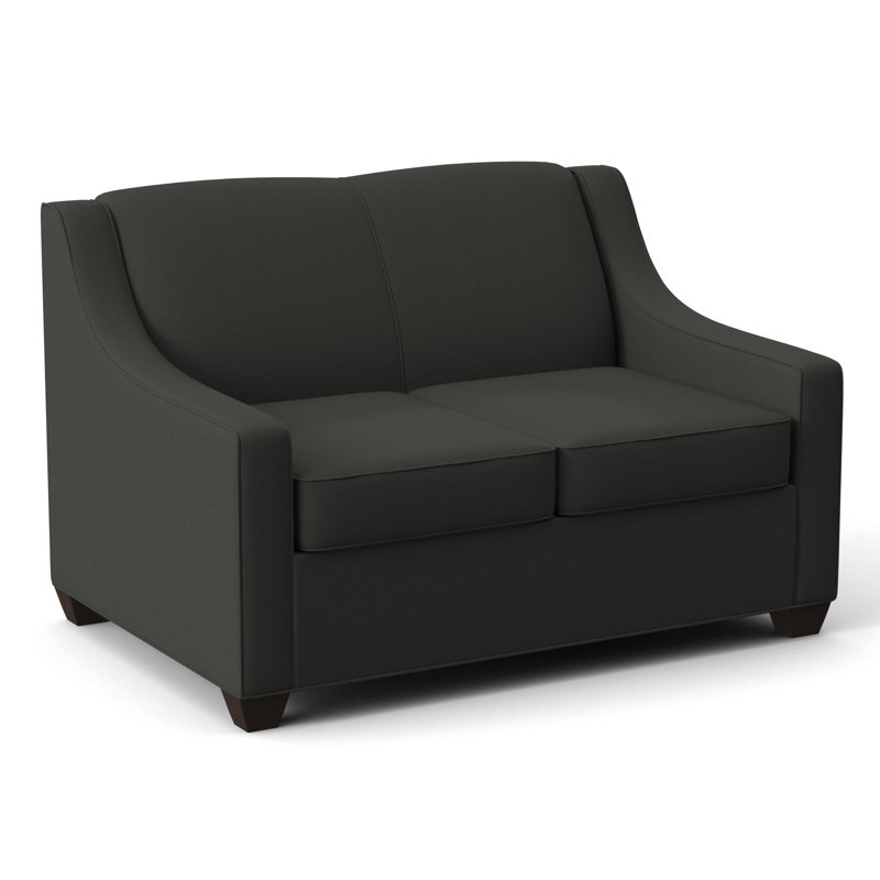 Phillips 52" Square Arm Loveseat with Reversible Cushions, Dorset Charcoal, Cafelle