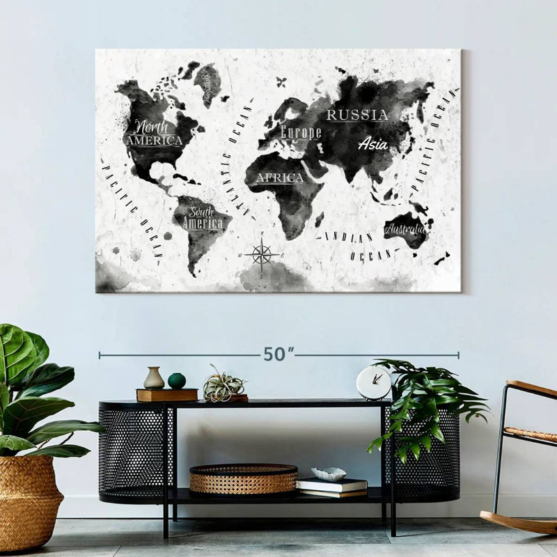 Aliaz Map, 34" H x 51" W