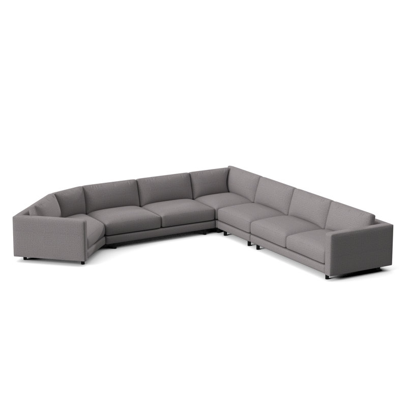 Avanni Patio Sectional with Sunbrella Cushions, Matte Black, Cream Outdoor Poly 6070-002