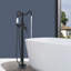 Double Handle Floor Mounted Tub Filler With Handshower-52092194