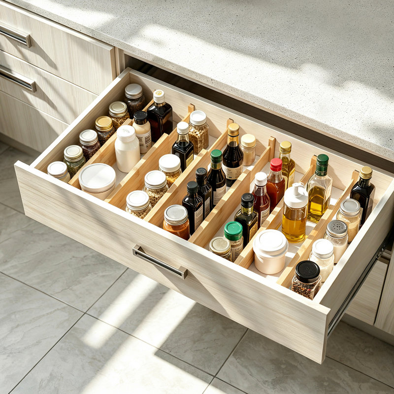 Ensemble de 6 diviseurs de tiroir en bambou, organisateurs de tiroirs extensibles réglables pour le rangement des vêtements et des commodes