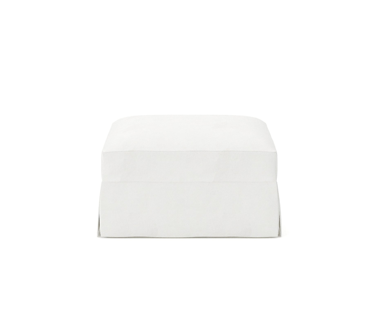 Lucia Upholstered Ottoman, Classic Bleach White Twill