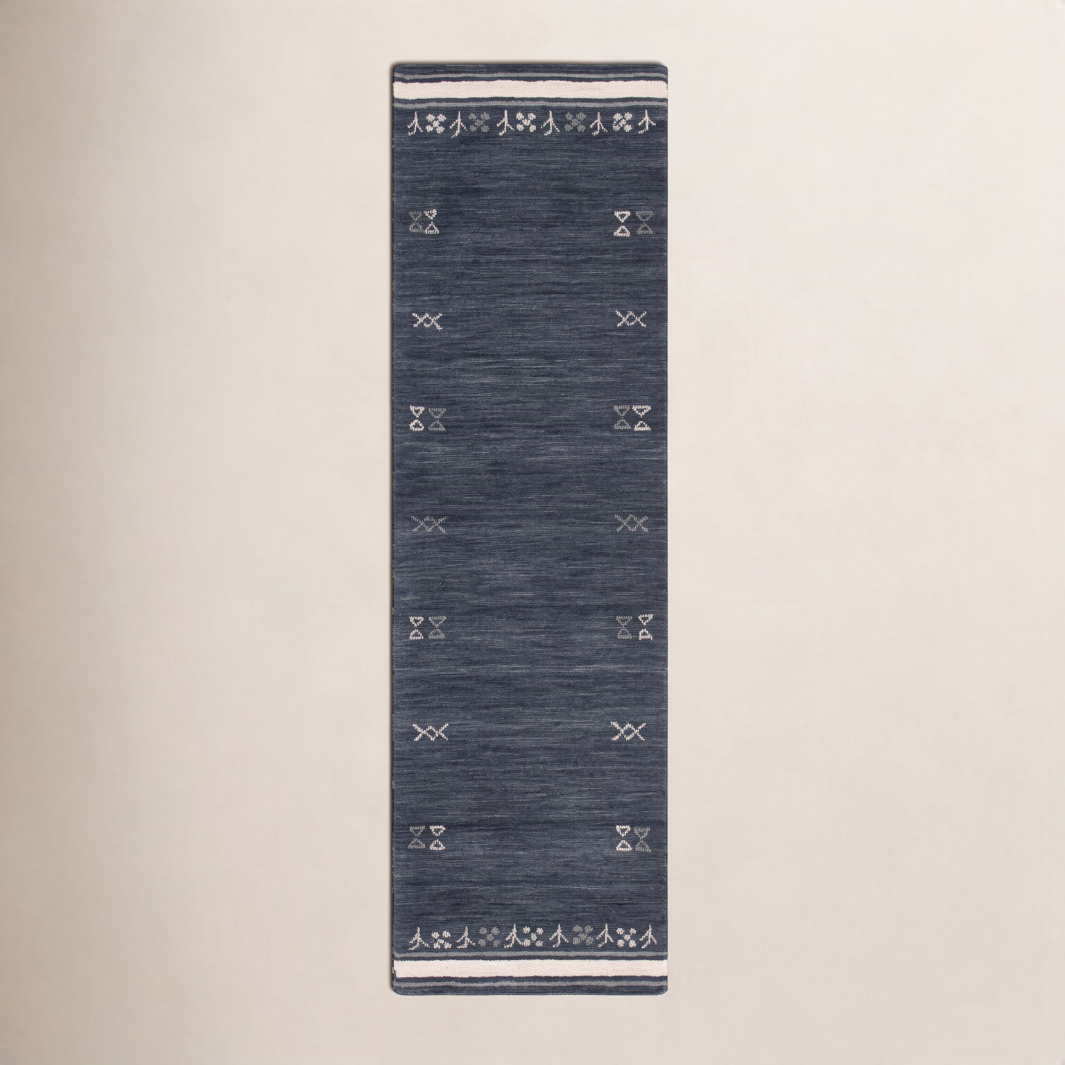 Santiago Charcoal Handmade Wool Geometric Rug, Runner 2'3" x 8'