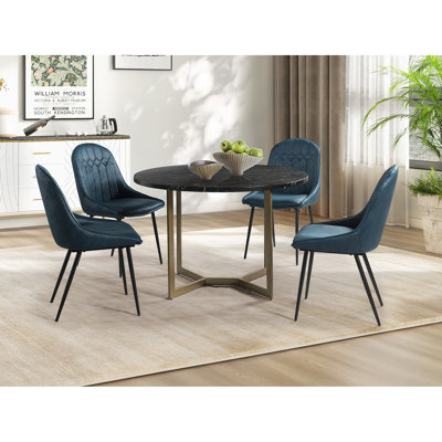 Asiel 19'' H Tufted 100% Polyester Upholstered Side Chair