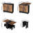 Extendable and Foldable Dining Table Set with 4 Stools and Wheels
