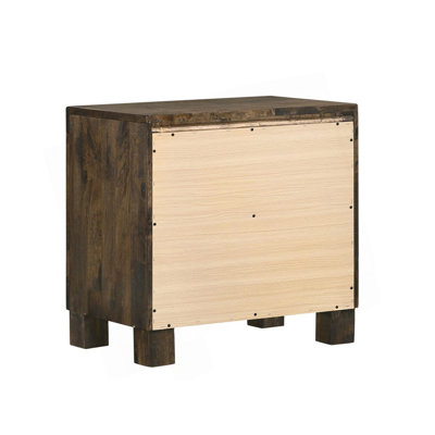 Rustic Golden Brown MDF Nightstand With Two Spacious Drawers For Enhanced Storage And Elegant Design