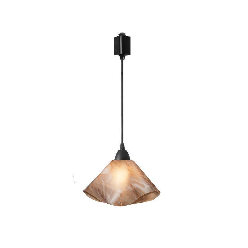 Luminaire suspendu Dale, Petit, Noir, Beige champagne, brun clair et blanc
