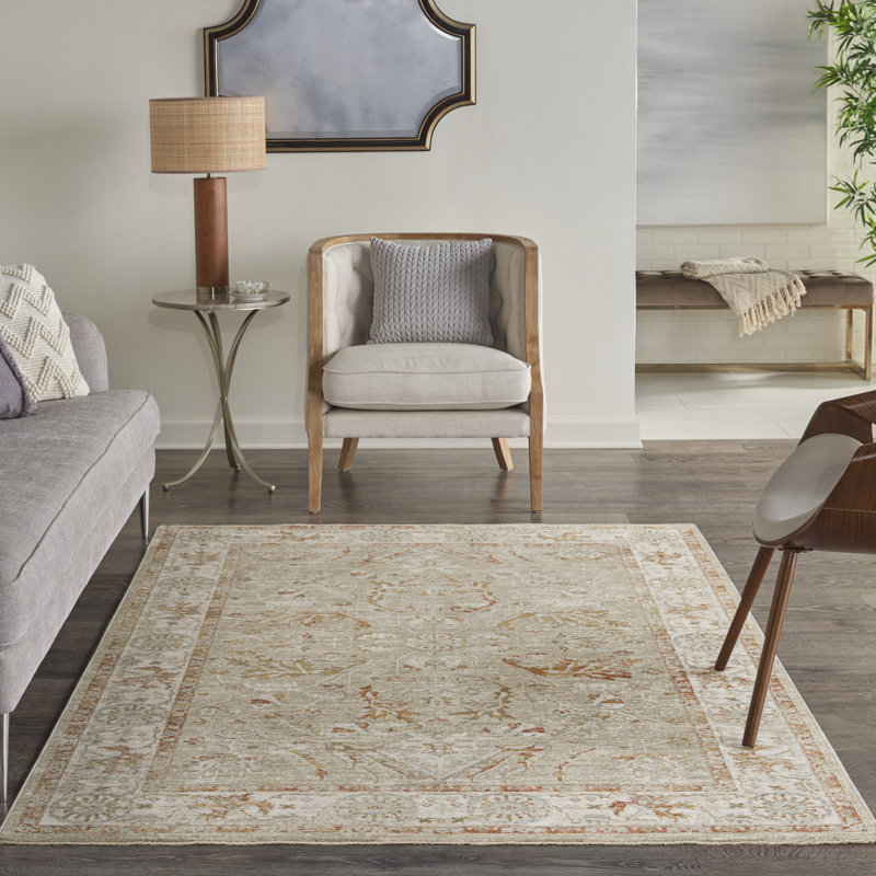 Castanon Oriental Gray Area Rug, Rectangle 5'3" x 7'8"
