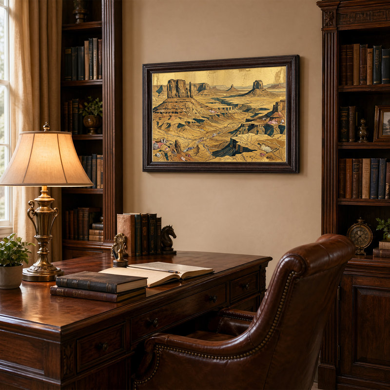 Golden Desert Mesa Rock Formation, impression sur toile, 16"H x 24"W