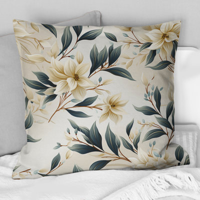 Whispering Vines I - Plants Printed Throw Pillow