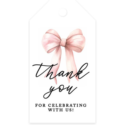 Paquet de 20 étiquettes de fête de naissance roses pour cadeaux Favors