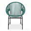 Outdoor Patio Wicker 3-Pcs Chat Set, Teal Pe Rattan & Iron Frame