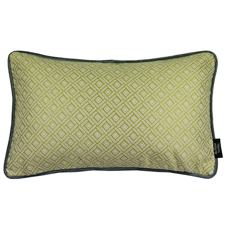 Hudepohl Geometric Rectangular Cushion, 30 x 50cm, Ochre