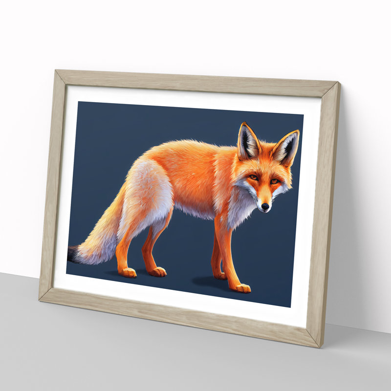 Special Fox - Framed Print, 46cm H x 64cm W x 2cm D, Oak