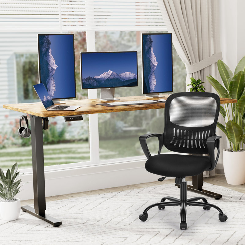 Standing & Height-adjustable Desks Office Set with Office Chair, 46.46" H x 63" W x 23.62" D