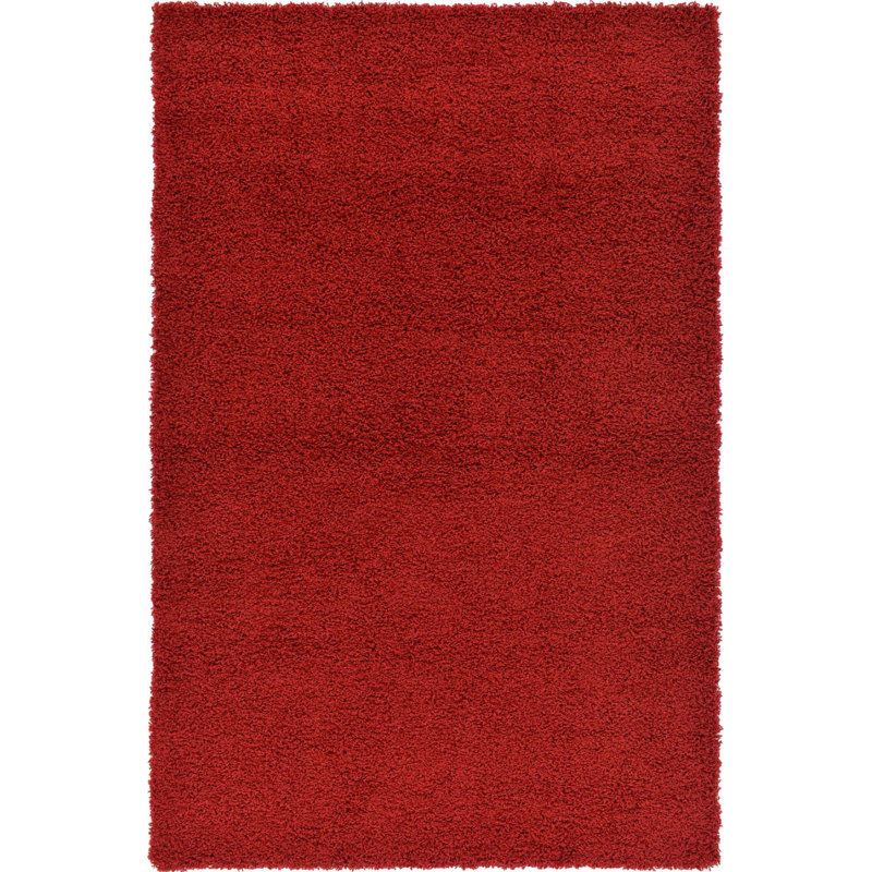 Tapis rouge cerise Angeline, Rectangulaire 6 pi 1 po x 9 pi