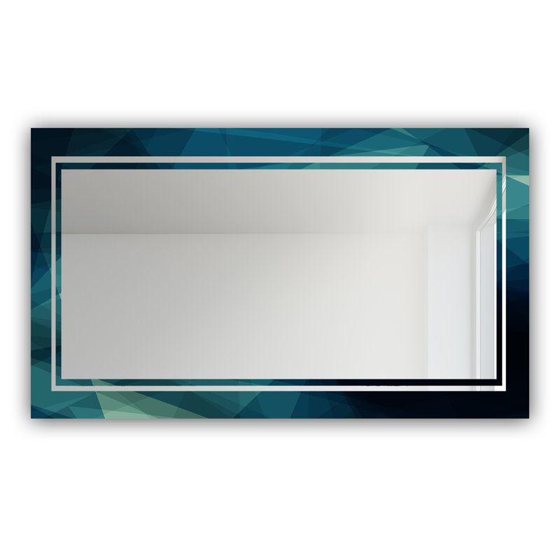 Glam Mirror - Miroir mural moderne, H 29,5 po x l 39,4 po, Nuances de bleu