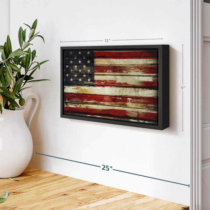 «Flags», impression sur toile avec drapeau américain, H 9 po x l 13 po