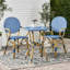 Bistro d'extérieur en aluminium et PE, bleu sarcelle foncé et blanc, finition, rouille - utilisation de patio - comme, mobilier de jardin
