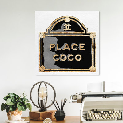 Fashion and Glam the Place Road Sign - Graphic Art on Canvas