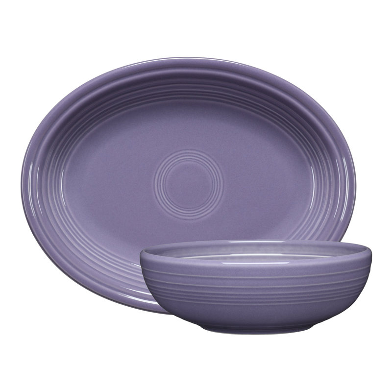 Ensemble de service 2 pièces 2 plateaux ovales 11 5/8 po et bistro 40 oz, Lavender