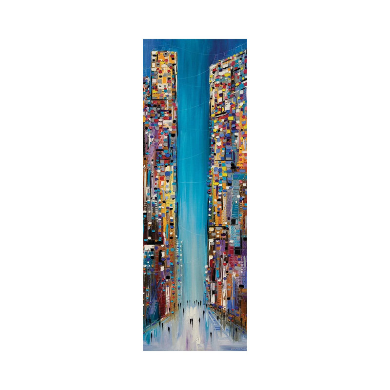 City Expression by Ekaterina Ermilkina - Panoramic Painting on Canvas, 121.92 cm H x 40.64 cm W x 1.91 cm D, Wrapped Canvas