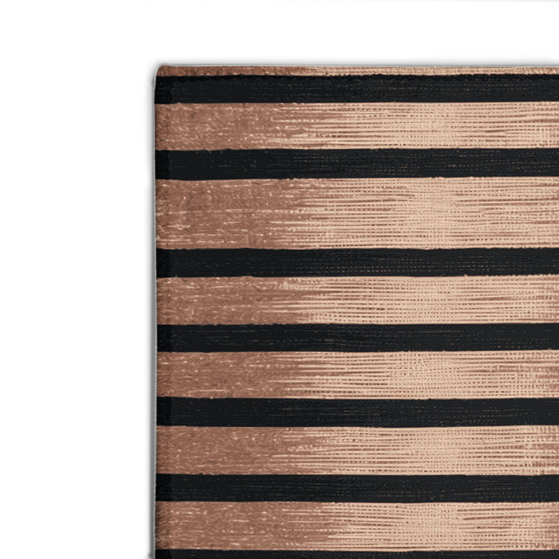 HorizontalStripes Gray Indoor and Outdoor Area Rug, Rectangle 8' x 10'