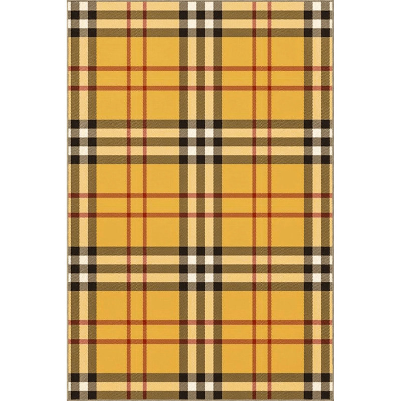 Tapis décoratif moderne à motif de rayures jaunes, Rectangle 2 pi 4 po x 4 pi