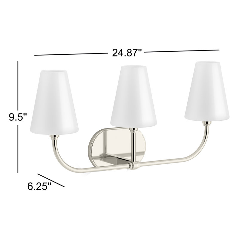 Kernen By Studio McGee Three-Light Sconce, Polished Nickel