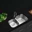 Évier de cuisine classique à double cuve encastrable avec accessoires 5 pièces KBFmore