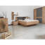 Ensemble de chambre à coucher 4 pièces en bois massif de style européen avec éclairage de tête de lit à DEL, 2 tables de chevet et commode-823201329