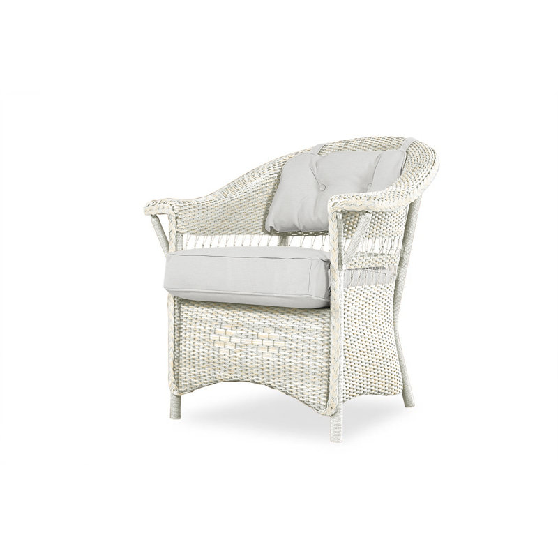 Nantucket Outdoor Dining Armchair, Antique White, Remy Pebble